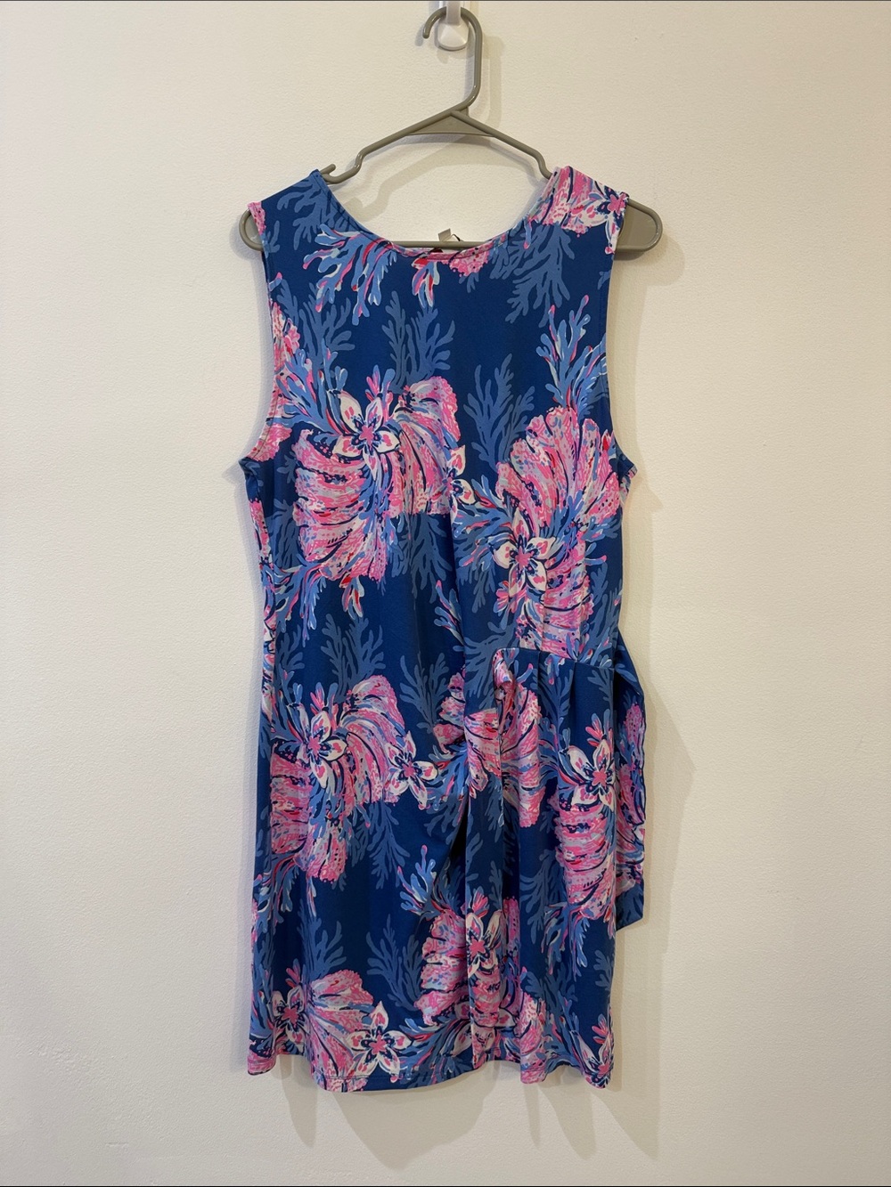 Lilly Pulitzer Navy Sleeveless Floral Mini Dress with Pink Accents